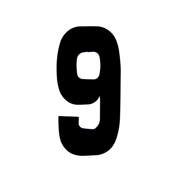 Race Numbers - 6 Six / 9 Nine - Black, Each / 15cm 6 / Vinyl Sticker