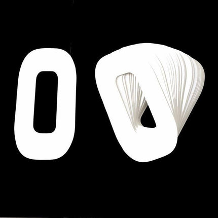 Race Numbers - 0 Zero - White, Pack Of 100 / 15cm 6 / Vinyl Sticker