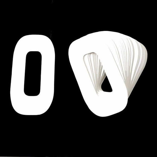 Race Numbers - 0 Zero - White, Pack Of 100 / 15cm 6 / Vinyl Sticker