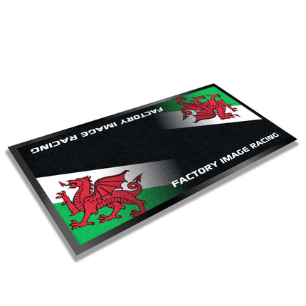 Pit Mat Heavy Duty Welsh Dragon Design, Rubber Back With Edge, 1m X 2m