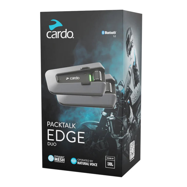Cardo Packtalk Edge Helmet Intercom Set Of 2, Track Communication, Wireless