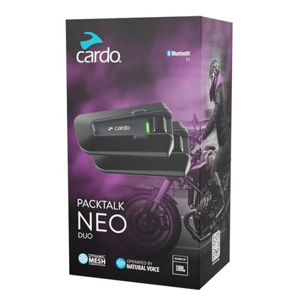 Cardo Packtalk Neo Helmet Intercom Set Of 2, Track Communication, Wireless