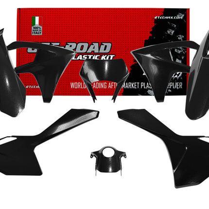 Plastic KIT/6 2024-2025 Gasgas Ec, Ecf Black, Rtech R-KITGAS-NR0-624