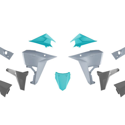 Revolution Plastic Kit Grey/aquamarine & Black, 24-26 Kove 800, R-tech R-KITKOV-GR2-025
