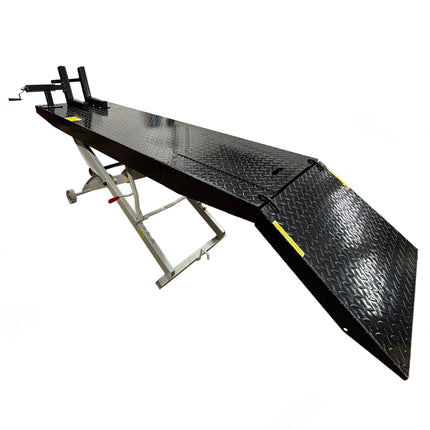 Heavy Duty 450KG (1000LBS) Motorcycle And ATV Workshop Air Lift With Removable Side Extensions