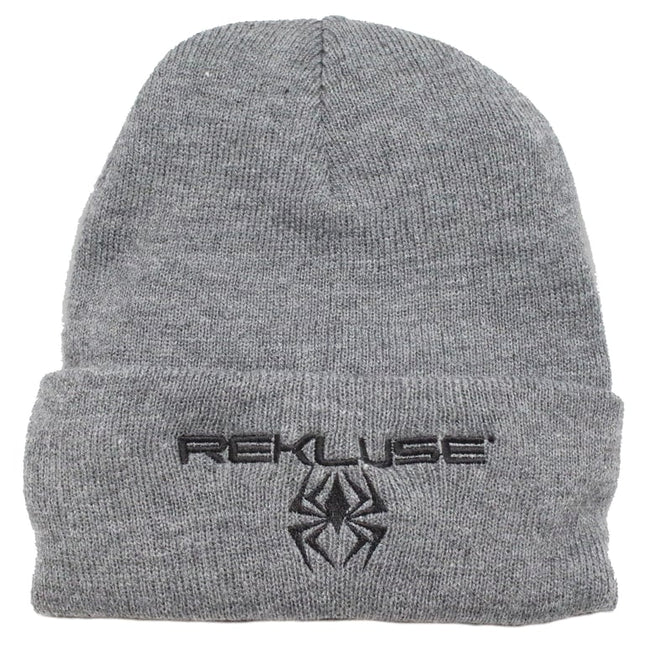 Beanie Grey Stretch Fleece With Embroidered Logo Rekluse RMS-930