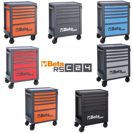 Mobile Roller Cab 6 Drawers Reinforced Worktop 800kg Capacity - Beta Tools RSC24/6-N