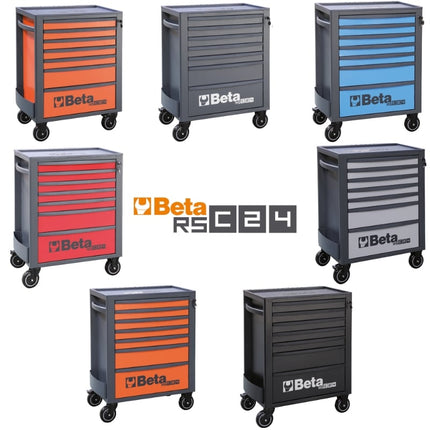 Mobile Roller Cab 7 Drawers Reinforced Worktop 800kg Capacity - Beta Tools RSC24/7-B