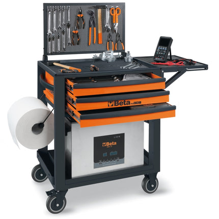 Service Tool Trolley with 3 Drawers, ABS Worktop, 4 Castors 125mm, 400kg Load Capacity - Beta Tools RSC51-A