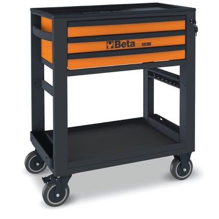 Service Tool Trolley with 3 Drawers, ABS Worktop, 4 Castors 125mm, 400kg Load Capacity - Beta Tools RSC51-A