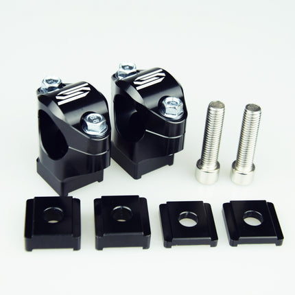 Oversize Bar Mounts Black 05-26 KTM Husqvarna Beta Sherco Gasgas Husaberg Stock 28.6mm Scar P65