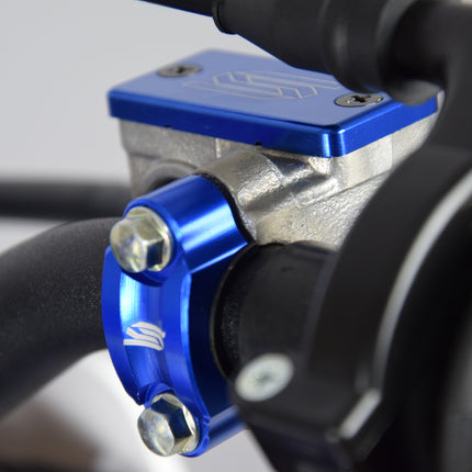 Rotating Handlebar Mounts Blue Universal Cnc Machined Anodised Scar RBC2