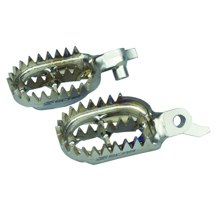 Titanium Footpegs Gripper 23-26 Fantic Yamaha Xxf WR YZ F Fx 250 450 60mm Wide 27 Teeth Scar S1517