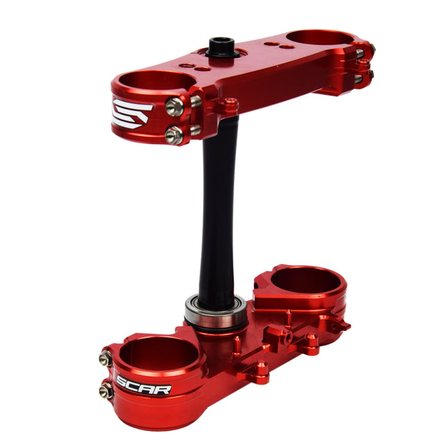 Triple Clamps Red CRF Offset 22mm Scar S2420