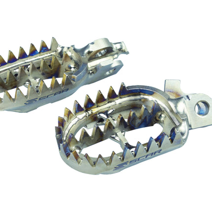 Titanium Footpegs Gripper 02-26 Honda CR CRF Africa Twin 125 150 250 300 450 1000 1100 Scar S2516