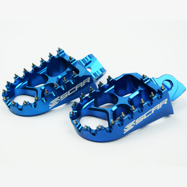 Evo Footpegs Blue 98-26 Kawasaki KX 65 85 57mm Aluminium Billet Scar S3512B
