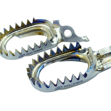 Titanium Footpegs 06-26 Kawasaki KX 250 450 F X Anti-mud 60mm Wide Scar S3516AM
