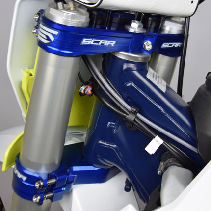 Triple Clamps Blue 13-23 Gasgas Husqvarna KTM Ec Tc Fc Te Fe Tx Exc Sx 125-501 22mm Scar S5417B
