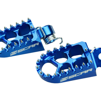 Evo Footpegs Blue 98-26 KTM Sx Exc Husaberg Husqvarna Sherco Beta Gas Gas Except 85 105 57mm Scar S5510B