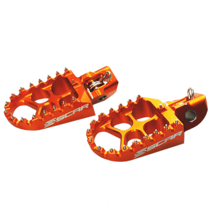 Evo Footpegs Orange 16-24 KTM Husqvarna Gas-gas Sx Xc Exc Tc Tx Te Fc Fe Fs Mc Ec 57mm Scar S5511OR