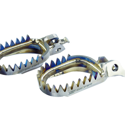 Titanium Footpegs Anti-mud 24-26 Triumph Tf 250 450 C E Rc X 60mm Wide 18 Teeth Scar S9516AM