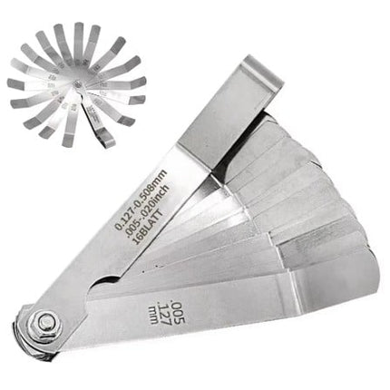 Offset Feeler Gauge 16 Fingers Stainless Steel 0.127-0.508mm Twin Marked