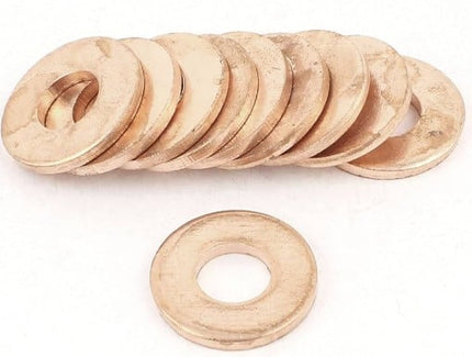 Copper Washer M8 PACK10 Size ID8 x OD18 x W1.00mm 8x18x1