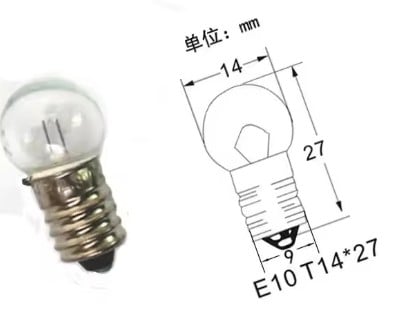 Light Bulb 6V 3W Screw Type Mes E10
