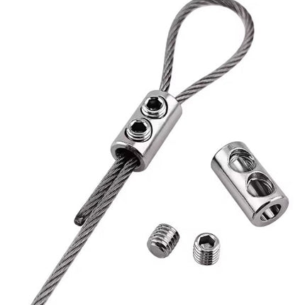 1.5mm Steel Wire Rope Cable Clamp Metal Stainless Steel Sling Tools Fastening Pack 5PCS