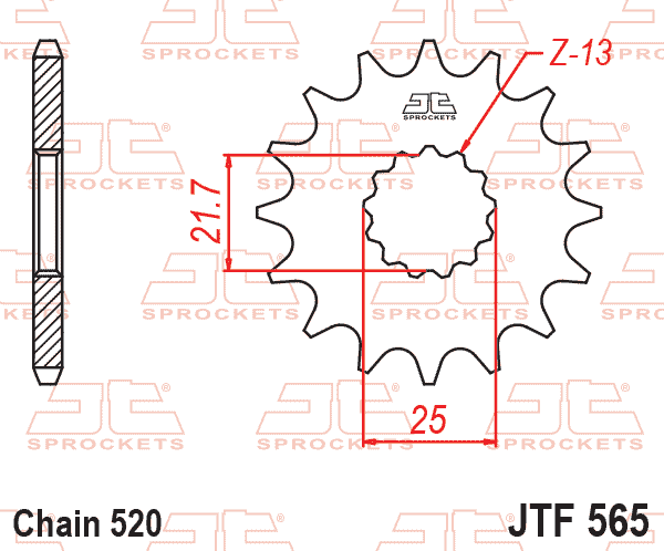 FRONT SPROCKET JTF565.15RB JT, OE Rubber Cushioned, SF565-15