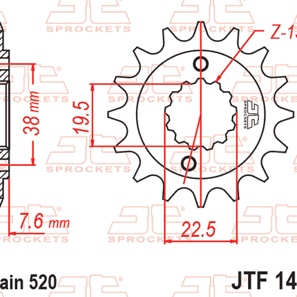 Front Sprocket JTF1401.15 Jt JTF140115