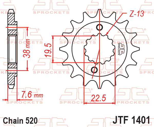 Front Sprocket JTF1401.16 Jt JTF140116