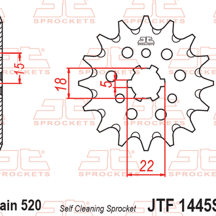 FRONT SPROCKET JTF1445.12SC JT, Lightweight Self-Cleaning