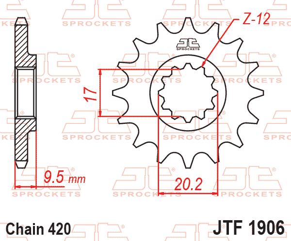 Front Sprocket JTF1906.15 420 SF1906