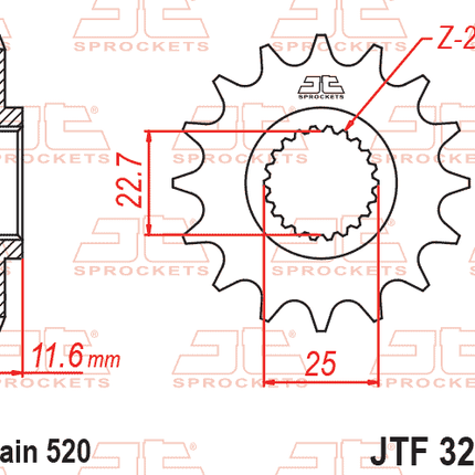 FRONT SPROCKET JTF3221.11 JT, Polaris ATV 3221044