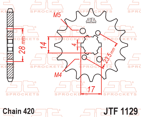 Front Sprocket JTF1129.12 Ss, JTF1128.12