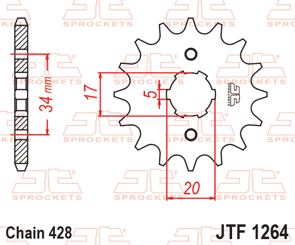 Front Sprocket JTF1264.17 428 JTF1264