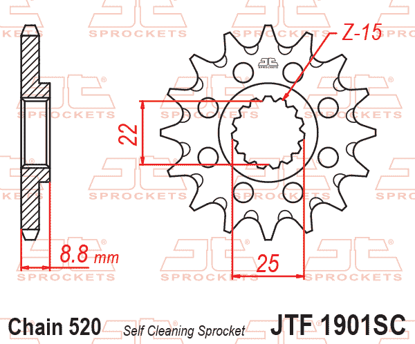 Front Sprocket JTF1901.14SC Jt Lightweight Self-cleaning