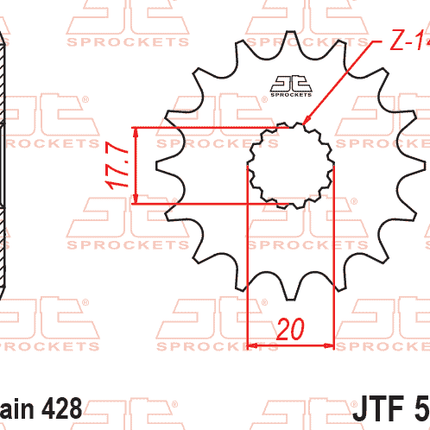 Front Sprocket JTF558 428 Jt. JTF558.15
