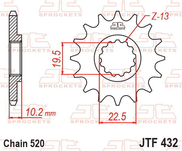 FRONT SPROCKET JTF432.13 JT, Lightweight