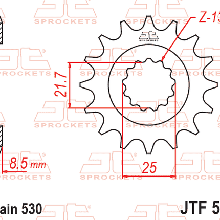 FRONT SPROCKET JTF570.16 JT, 530 Chain Conversion