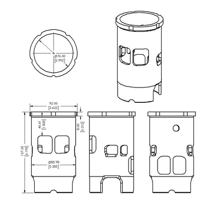 Cylinder Sleeve 74-81 Maico 400 77mm Vintco SLM02A