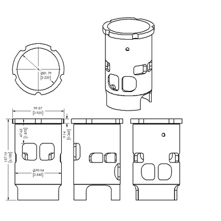 Cylinder Sleeve 73-80 Maico Gs 440 82mm Vintco SLM03A