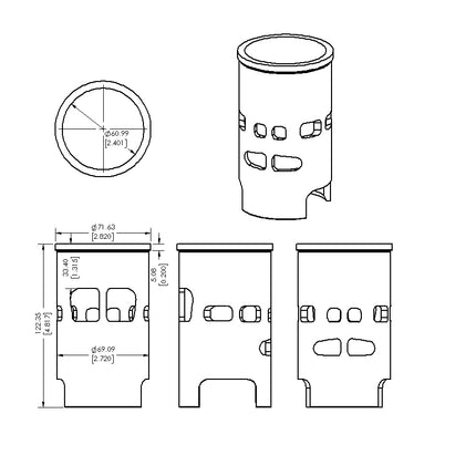 Cylinder Sleeve 80-84 Suzuki Pe 175 62mm Vintco SLS08A