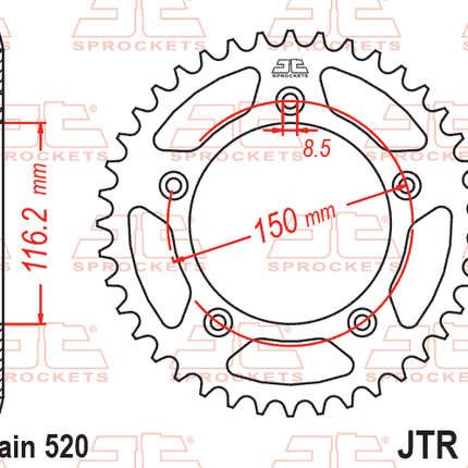 Rear Sprocket JTR28.42 Jt 520
