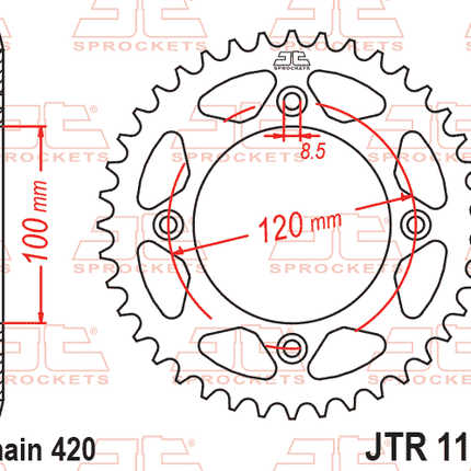 Rear Sprocket Betamotor 50, JTR1141.50