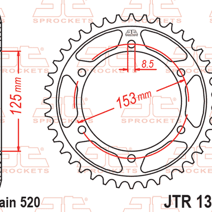 Rear Sprocket Steel JTR1301.42, CRF300 L/la 41201-K1T-E10