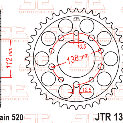 Rear Sprocket Steel Hard Zbk, C45 INDUCTIONJTR1303.43ZBK