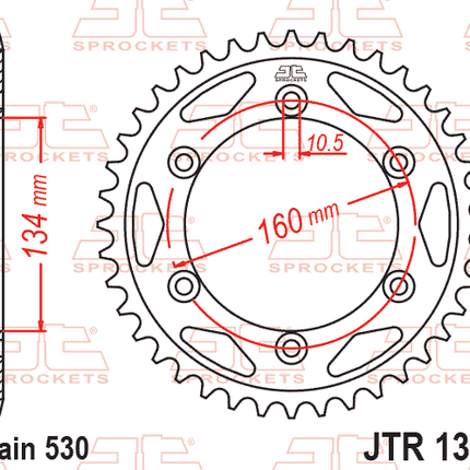 Rear Sprocket Steel Hard Zbk, C45 INDUCTIONJTR1306.42ZBK