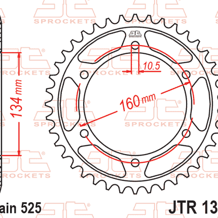 Rear Sprocket Steel Hard Zbk, C45 INDUCTIONJTR1307.45ZBK
